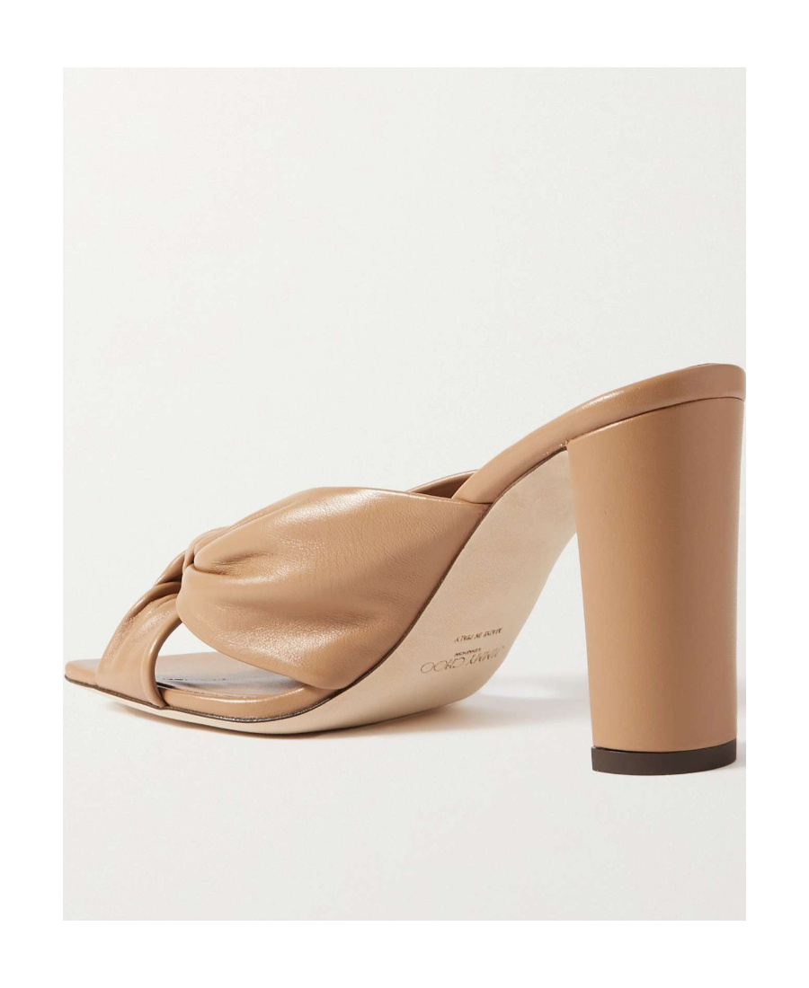 Jimmy Choo Avenue Crisscross Slide Sandals In Nude