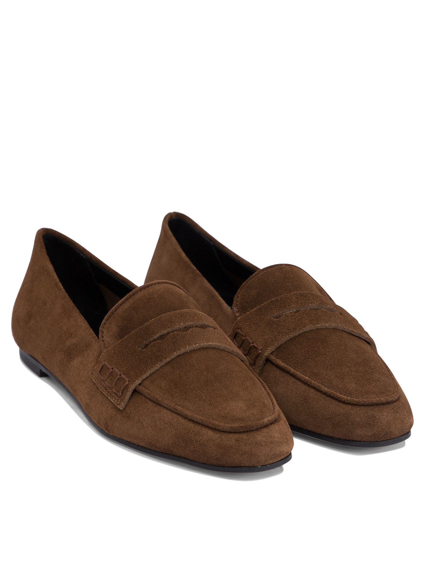 Aeyde Round Head Loafer Shoes In Brown