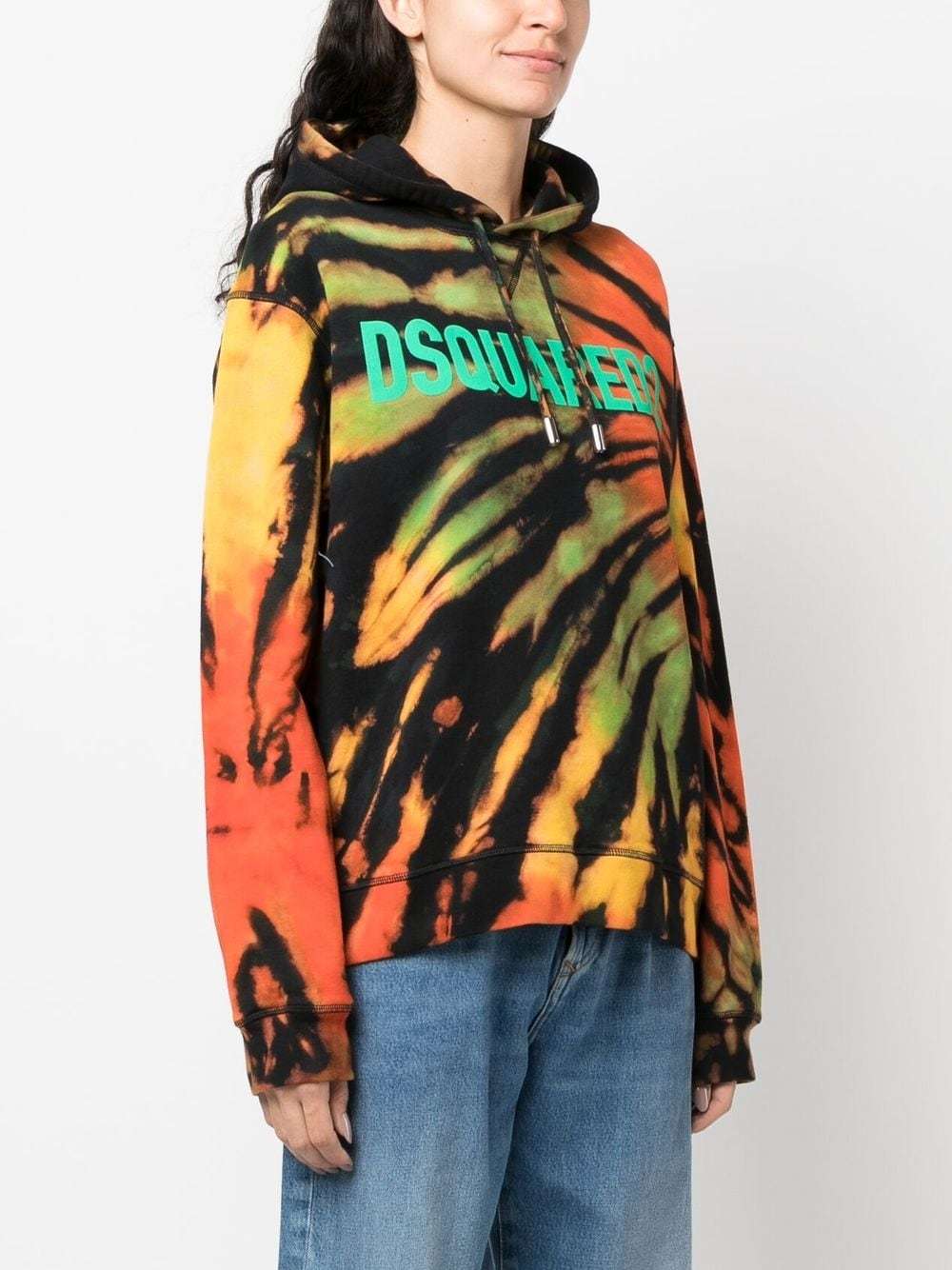 Dsquared2 Tie&dyed Jamaica Cool Hoodie In Black