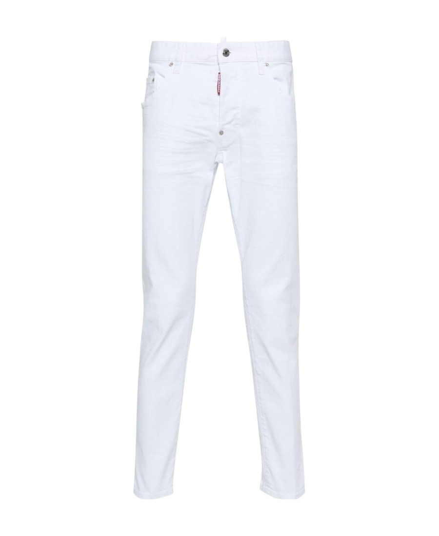 Dsquared2 White Cotton Denim Jeans In White