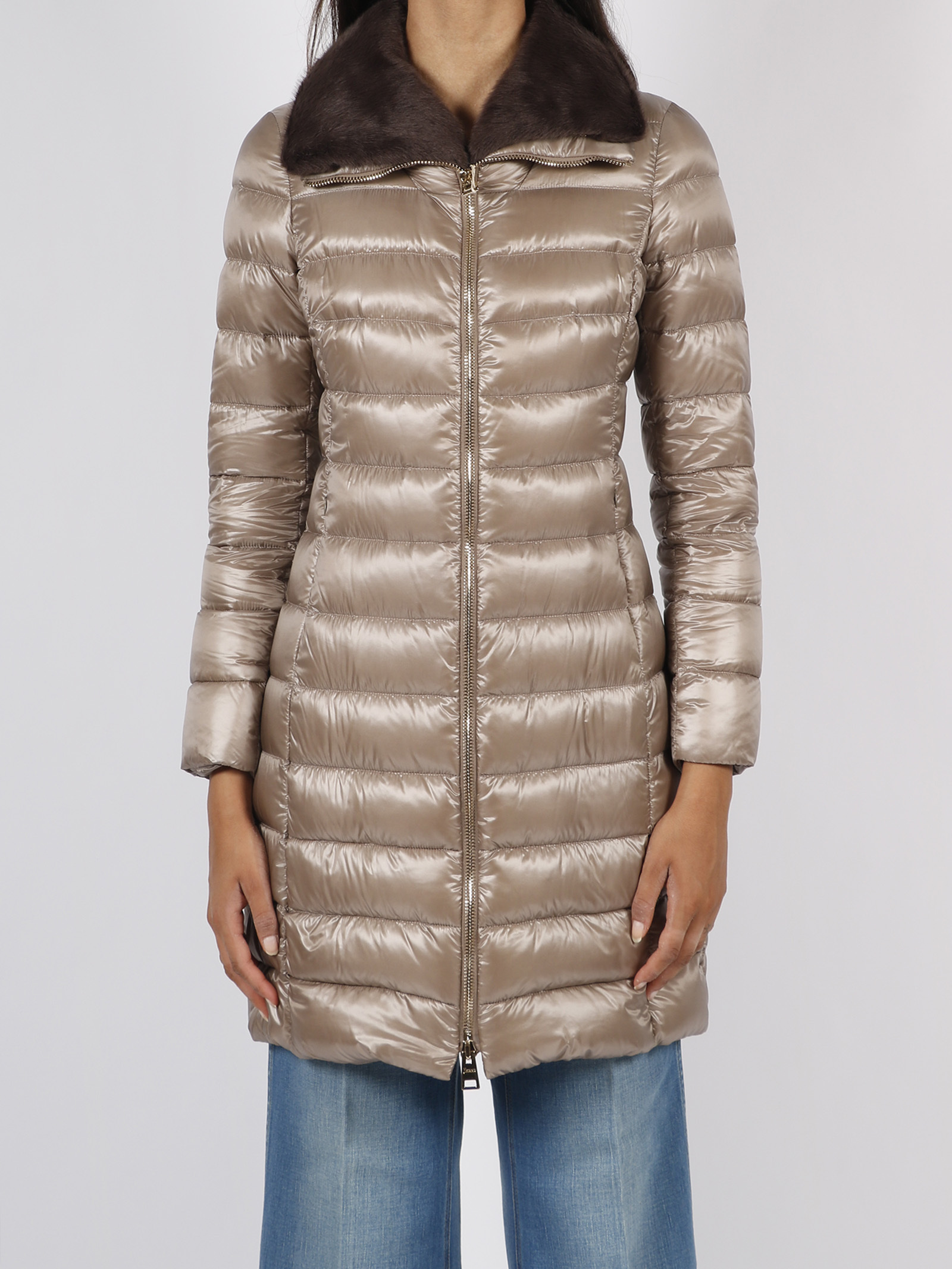 Herno Metallic Padded Down Coat In Multicolor