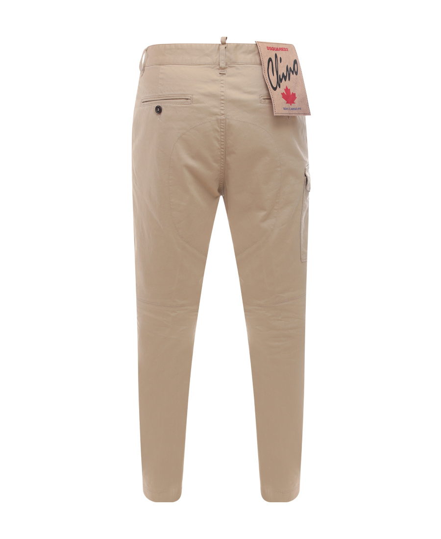 Dsquared2 Cargo Cotton Trouser With Pockets In Nude