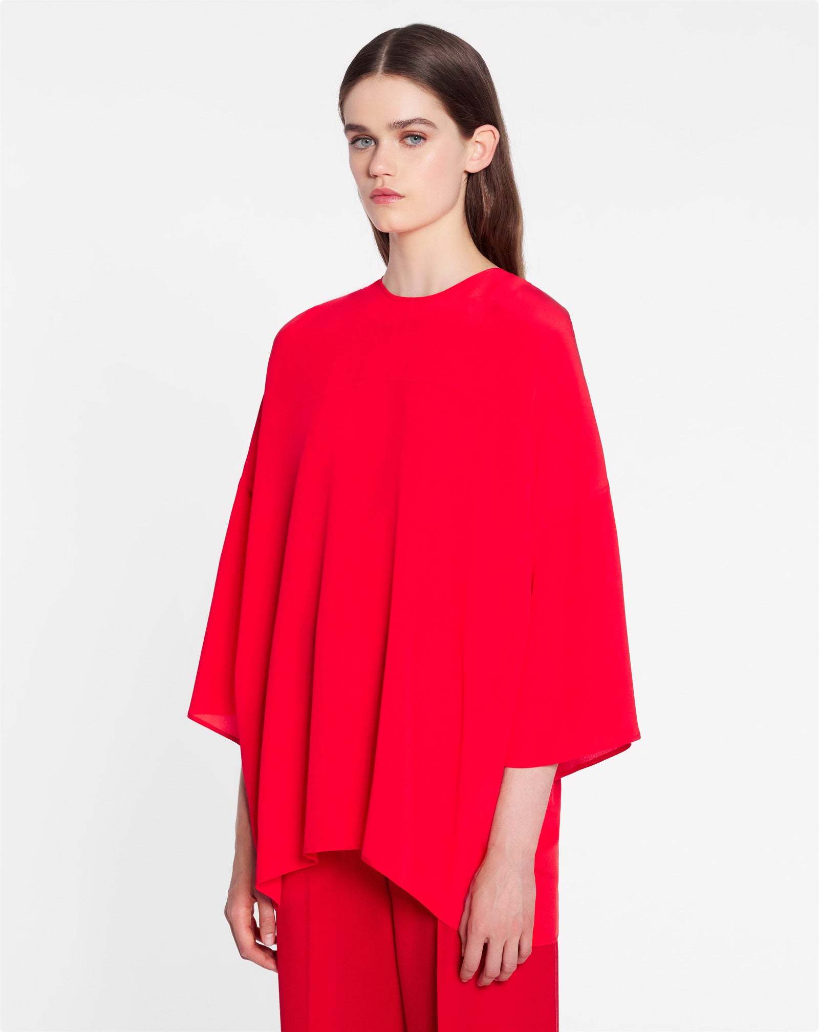 Lanvin Relaxed Fit Draped Blouse In Red