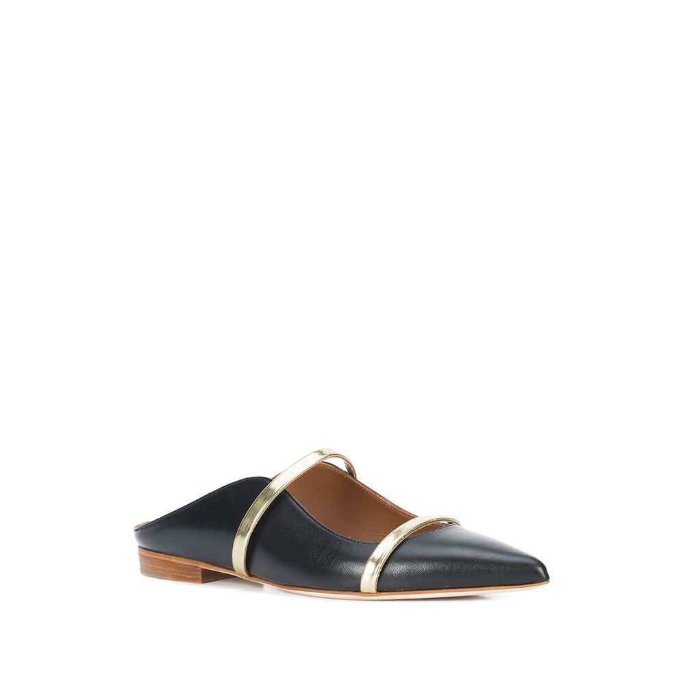 Shop Malone Souliers Black Logo Flats