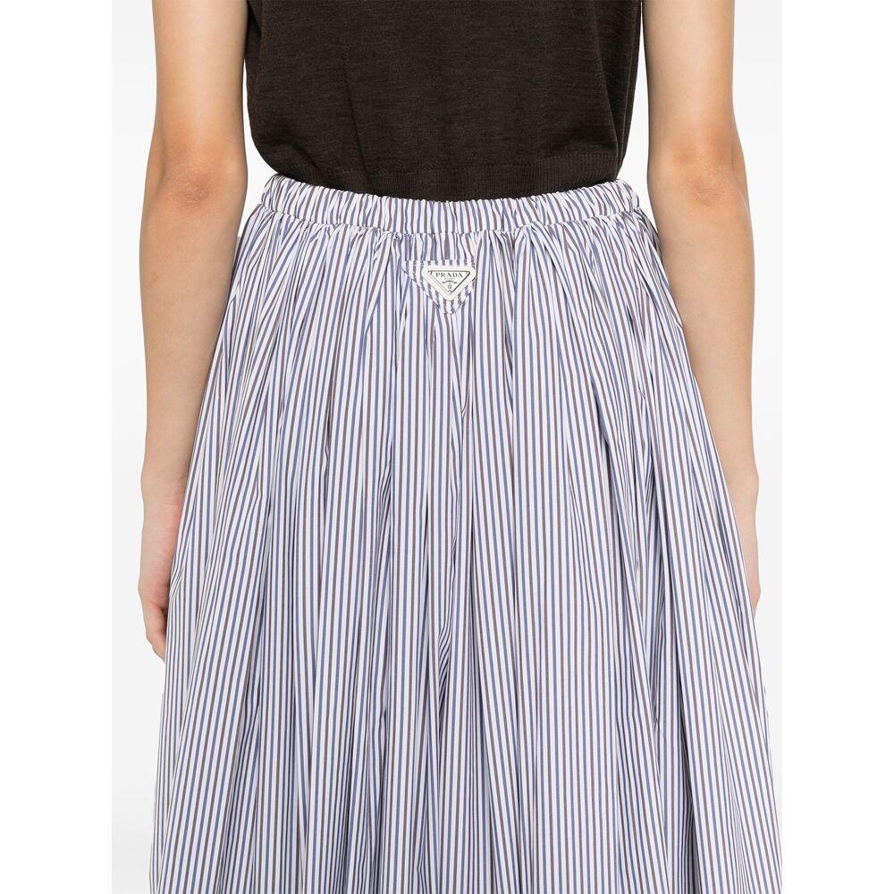 PRADA STRIPED POPLIN SKIRT 