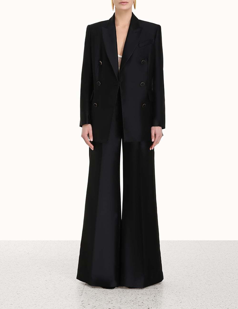 Zimmermann Luminosity Tuxedo Pant In Black In Black
