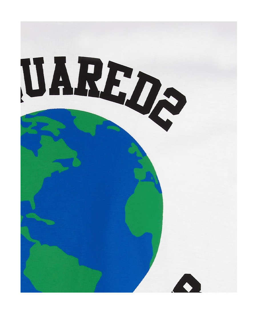 Dsquared2 Globetrotter Cool T-shirt In White