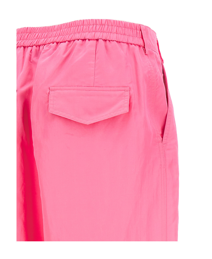 Msgm Elasticated-ankles Wide-leg Trousers In Pink