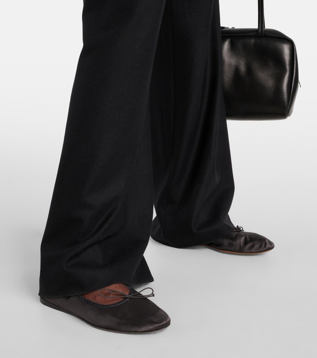 The Row Awar Satin Ballet Flats In Black