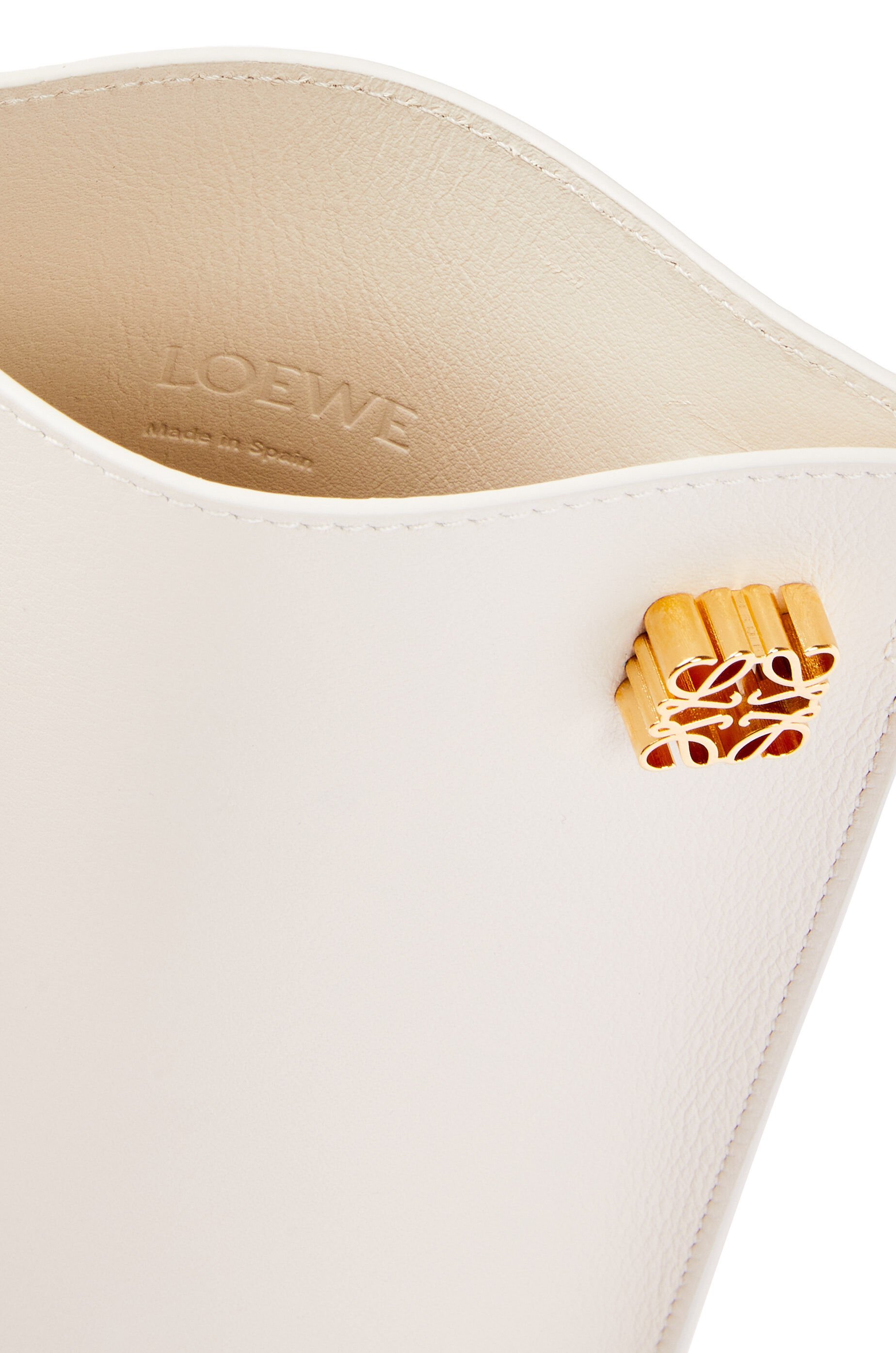 Loewe Schultertasche Dice Pocket Aus Leder In White