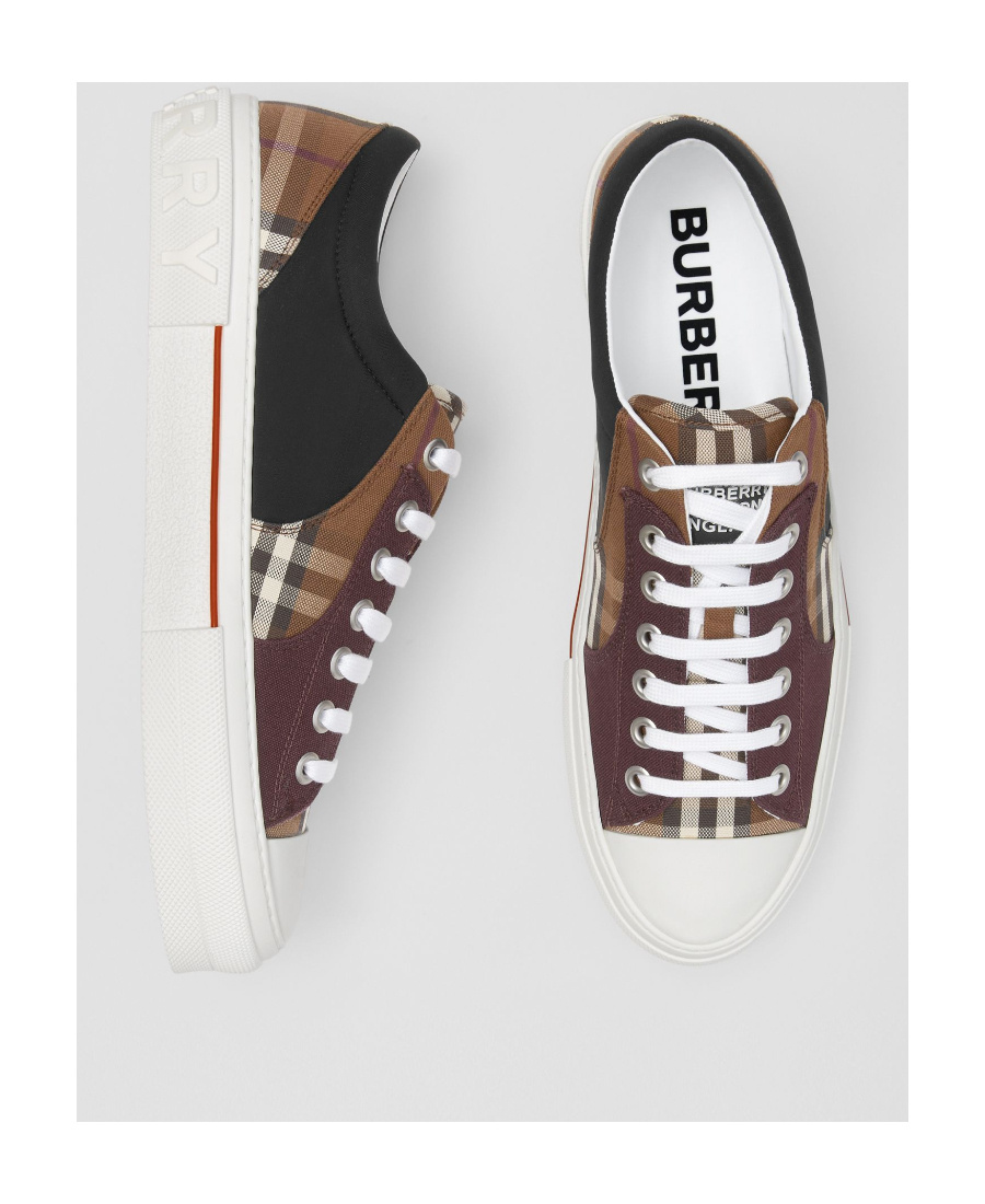 Burberry Vintage Check Patchwork Sneakers In White