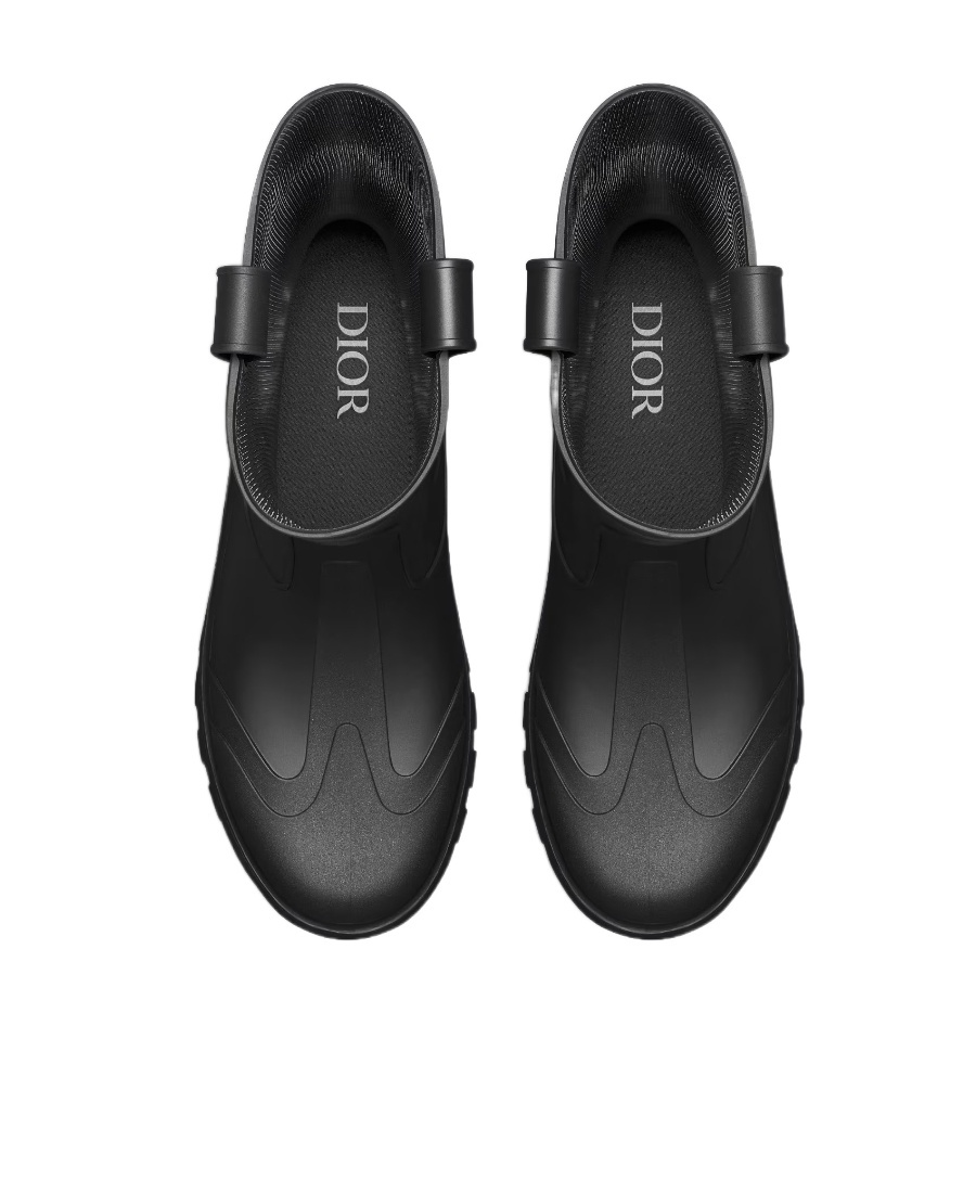 Dior Embossed Rain Boots In Black