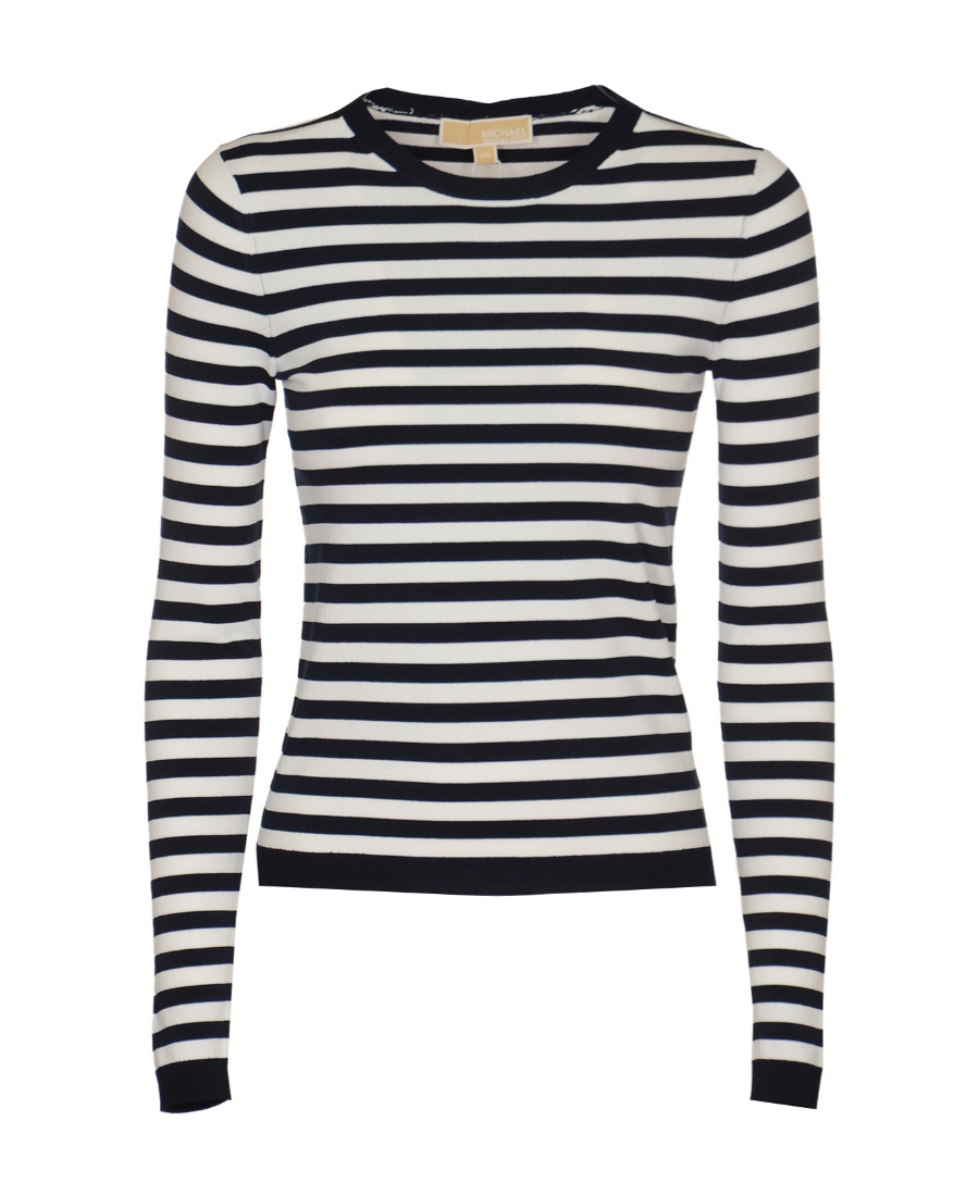 Michael Kors Striped Fine-knit Jumper In Black