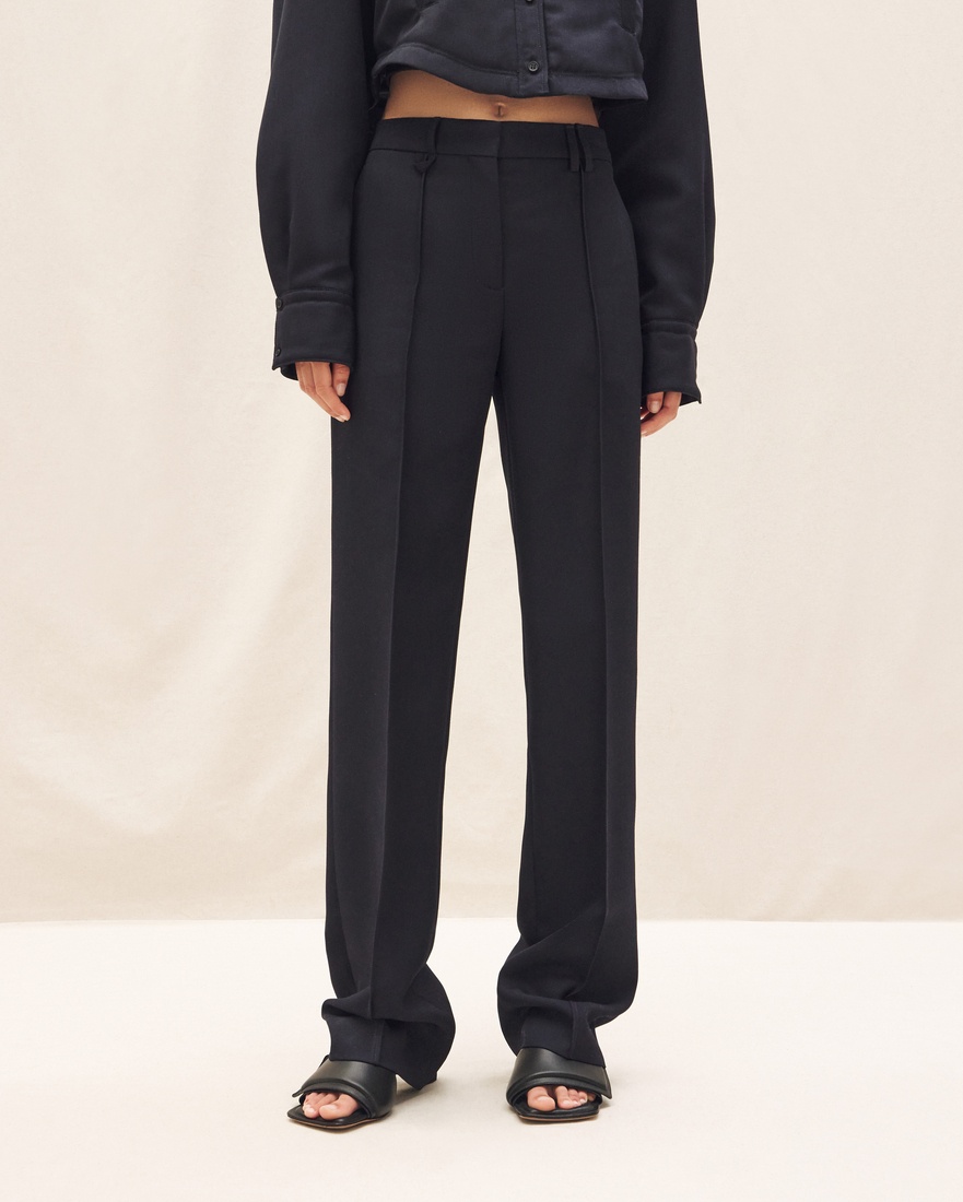 Jacquemus High-rise Straight-leg Trousers In Black