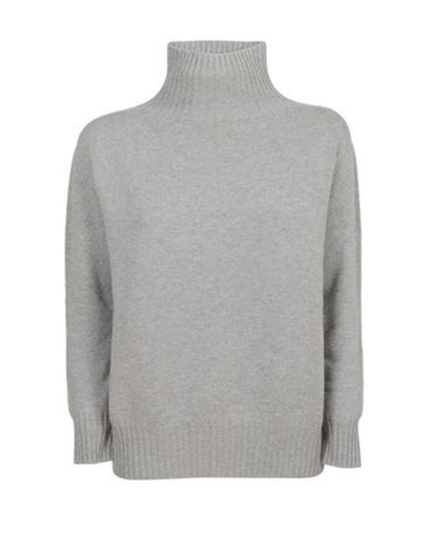 Max Mara Cashmere Polo-neck Sweater In Gray