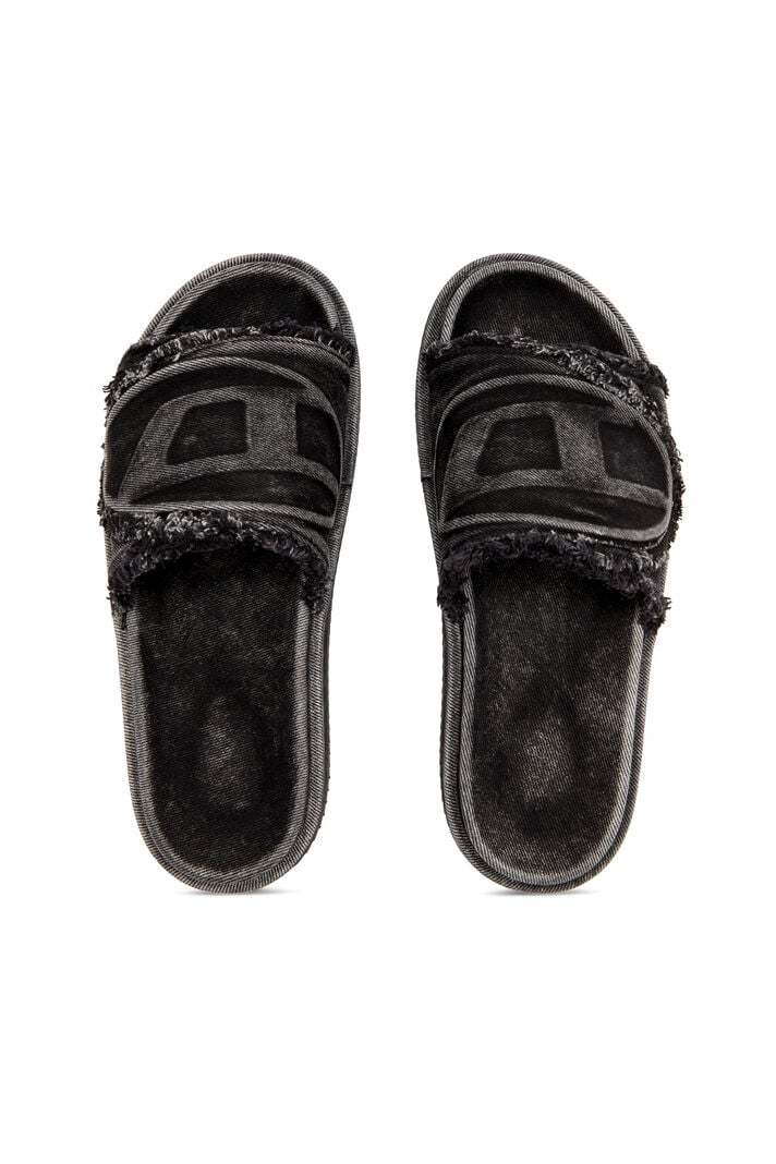 Diesel Black Sa-slide D Oval Sandals In Black