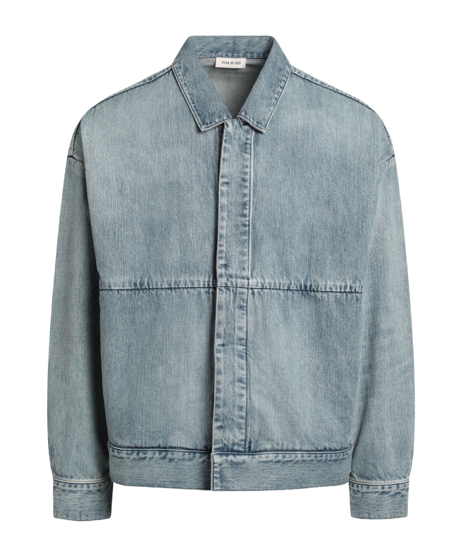 Fear Of God Long Sleeve Collared Front Pocket Jacket In Blue