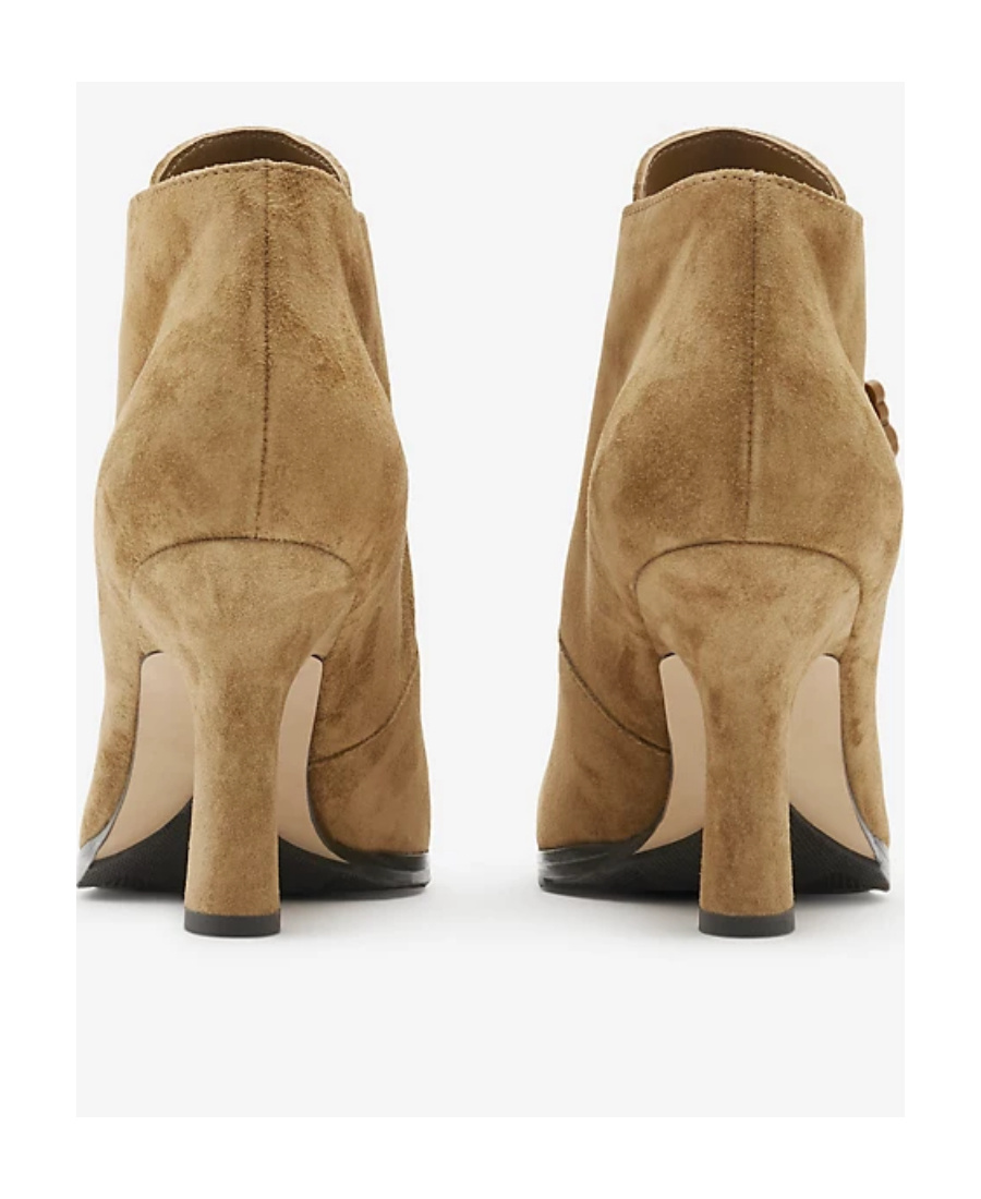 Burberry Suede Storm Ankle Boots In Yellow