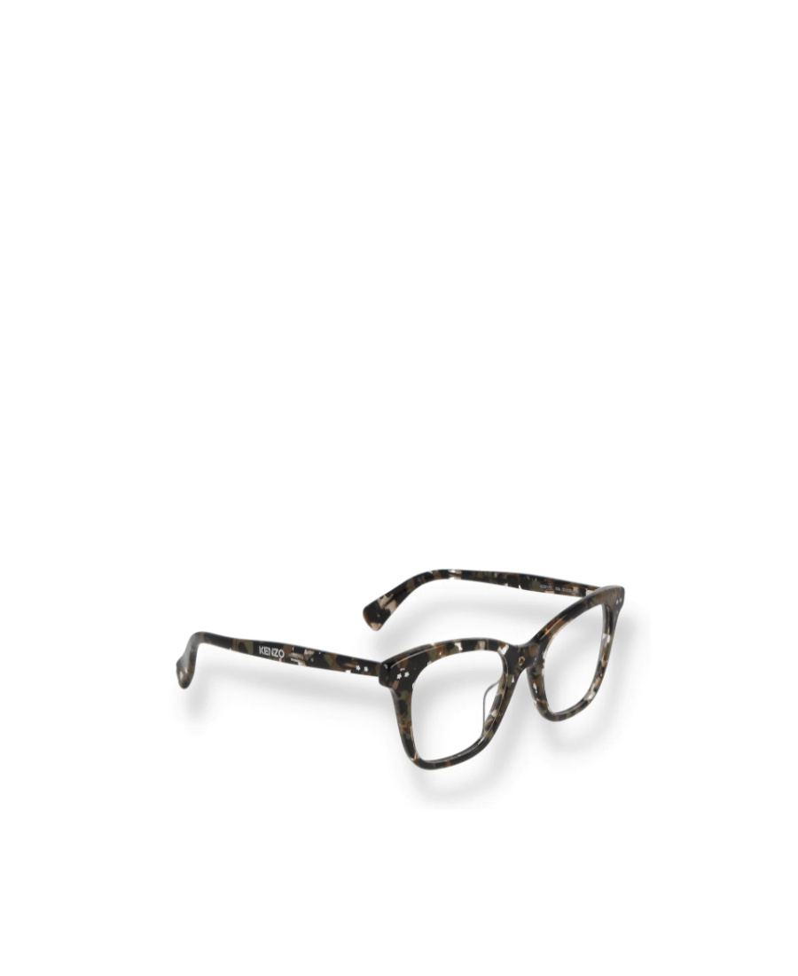 Kenzo Tortoiseshell Logo-arm Glasses In Black