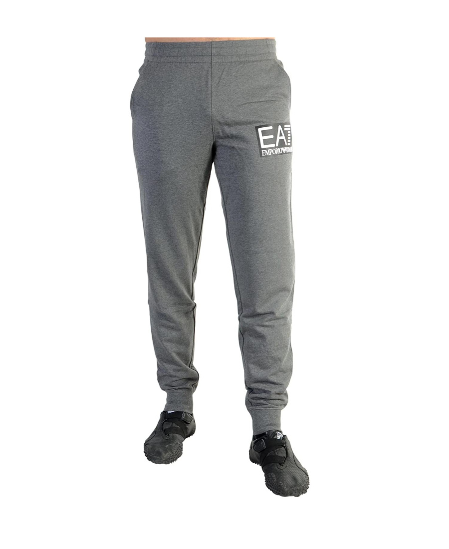 Ea7 Logo Details Sweatpants In Gray