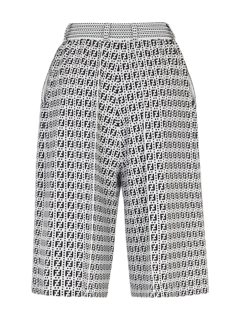 Fendi Ff-motif Satraight-leg Bermuda Shorts In White