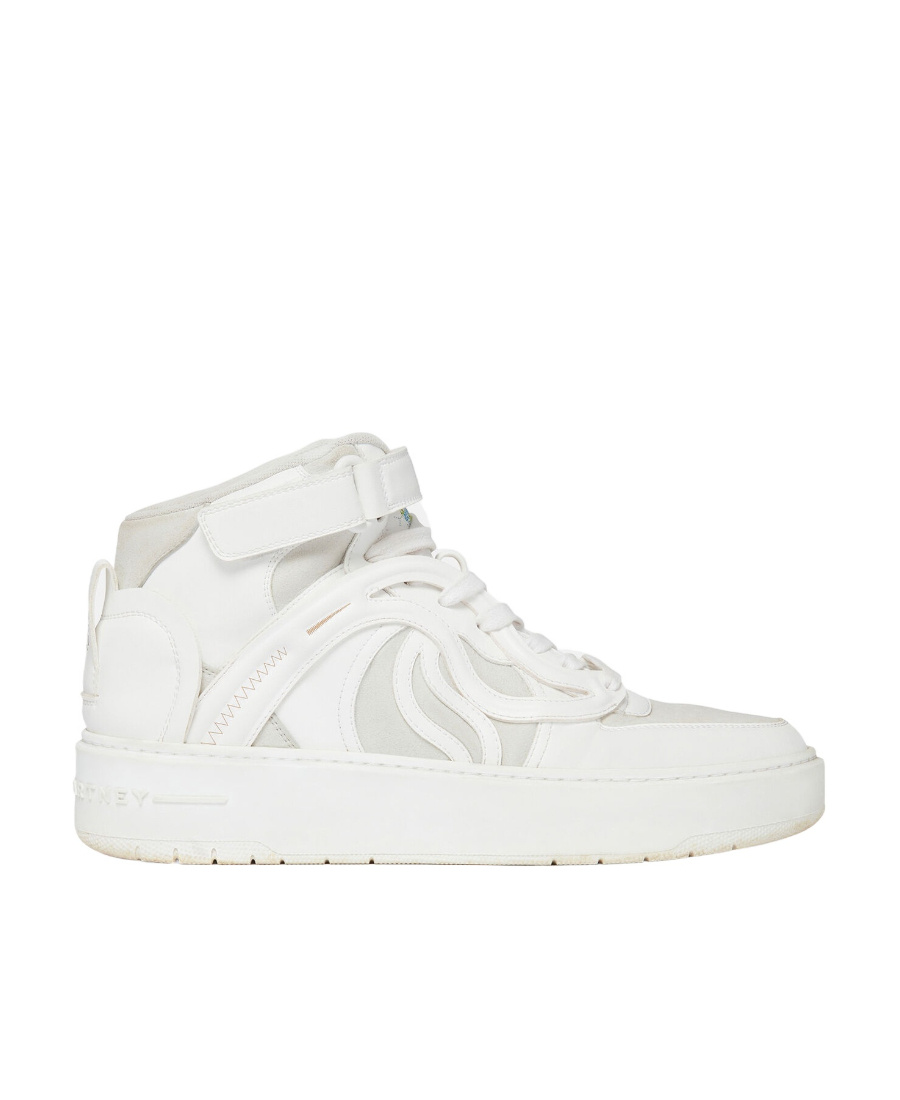 Stella Mccartney Vegan Leather S-wave High-top Sneakers In White