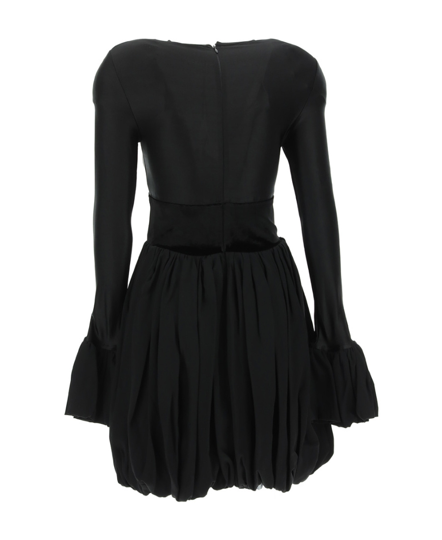 Rabanne Panelled Flare Dress In Black