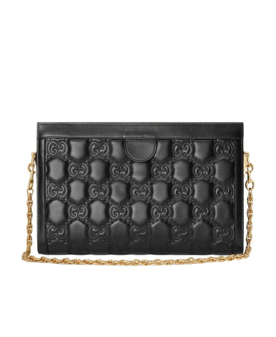 Gucci Gg-quilted Leather Crossbody Bag In Black