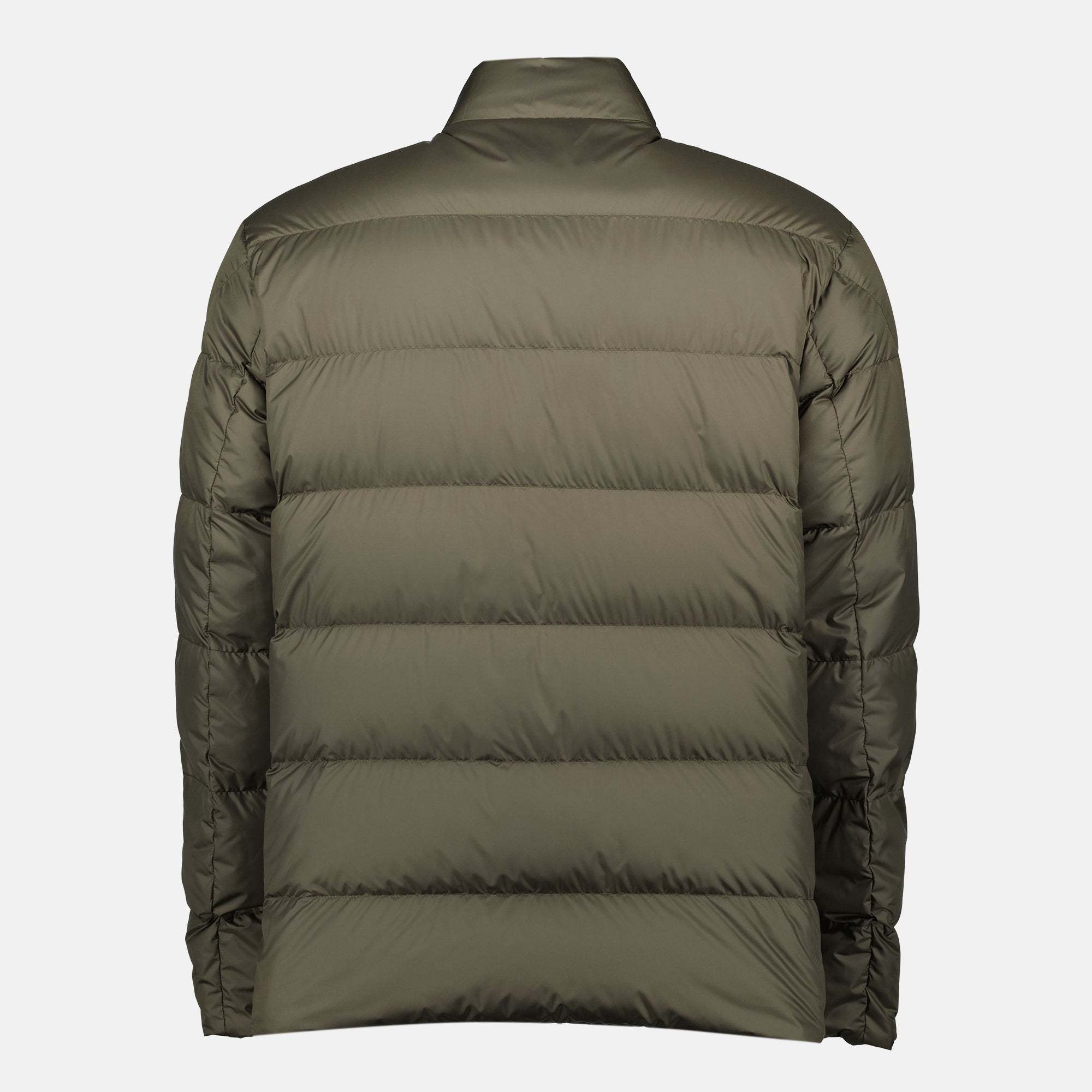 Moncler Ouille Reversible Short Down Jacket In Green