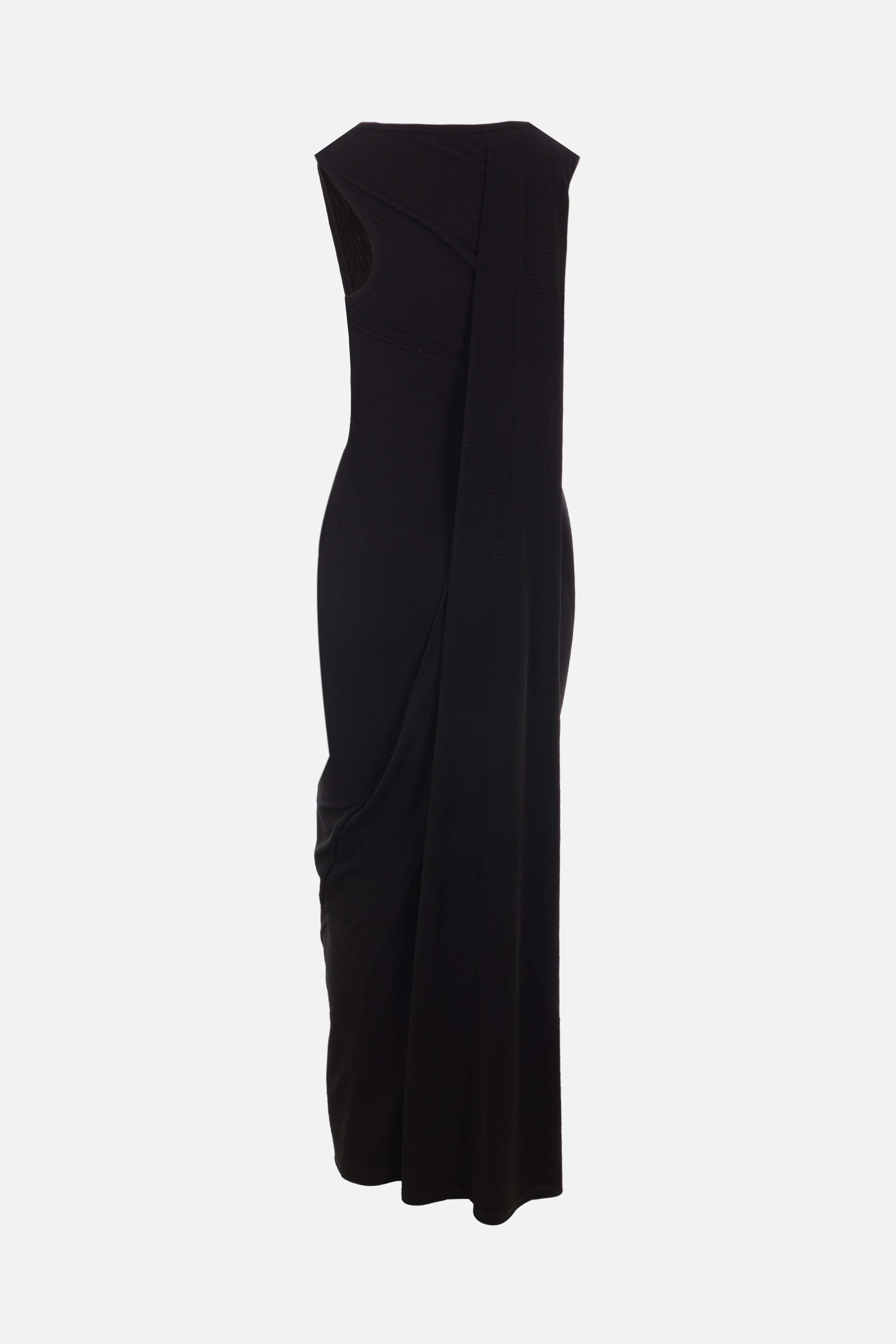 Balenciaga Stretch Viscose Long Dress In Black