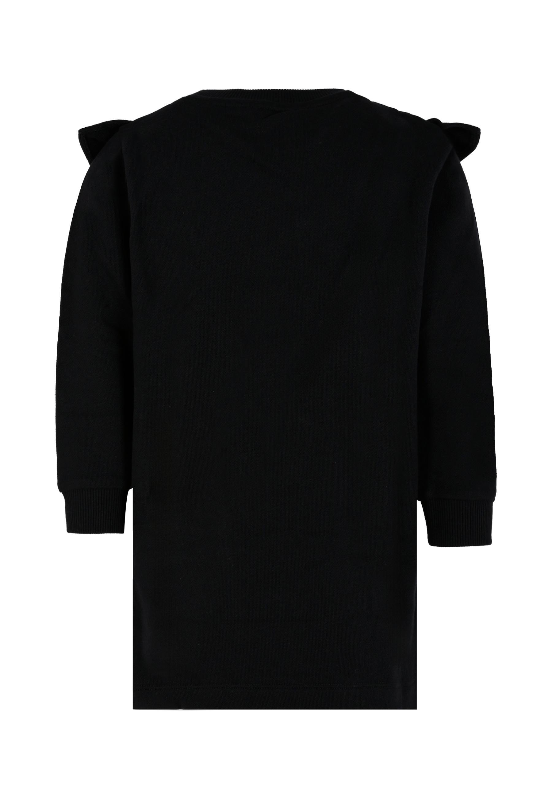 Balmain Ruffled-detail Logo Dress In Black