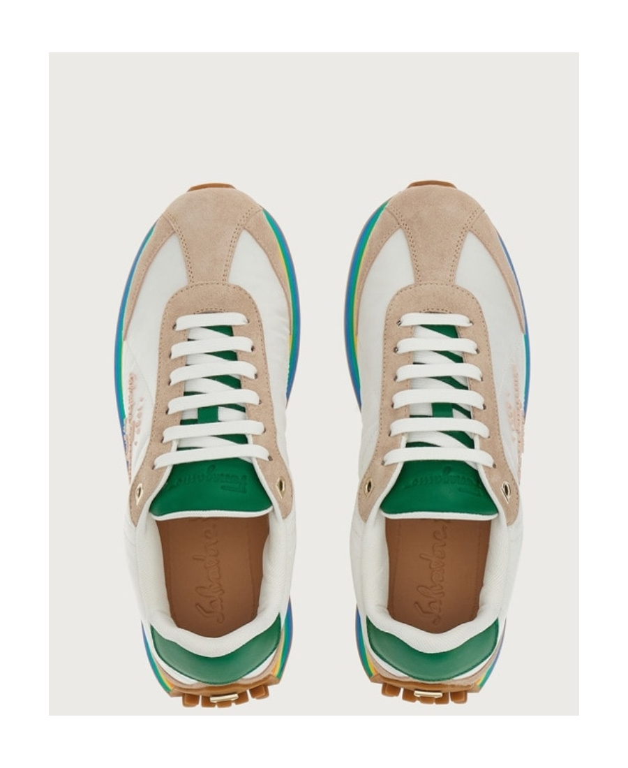 Ferragamo Iggy Rainbow-sole Sneakers In White