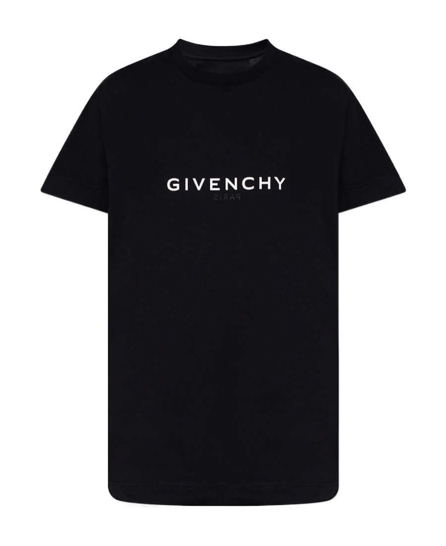 Givenchy Black Logo Printed Round-neck T-shirt In Black