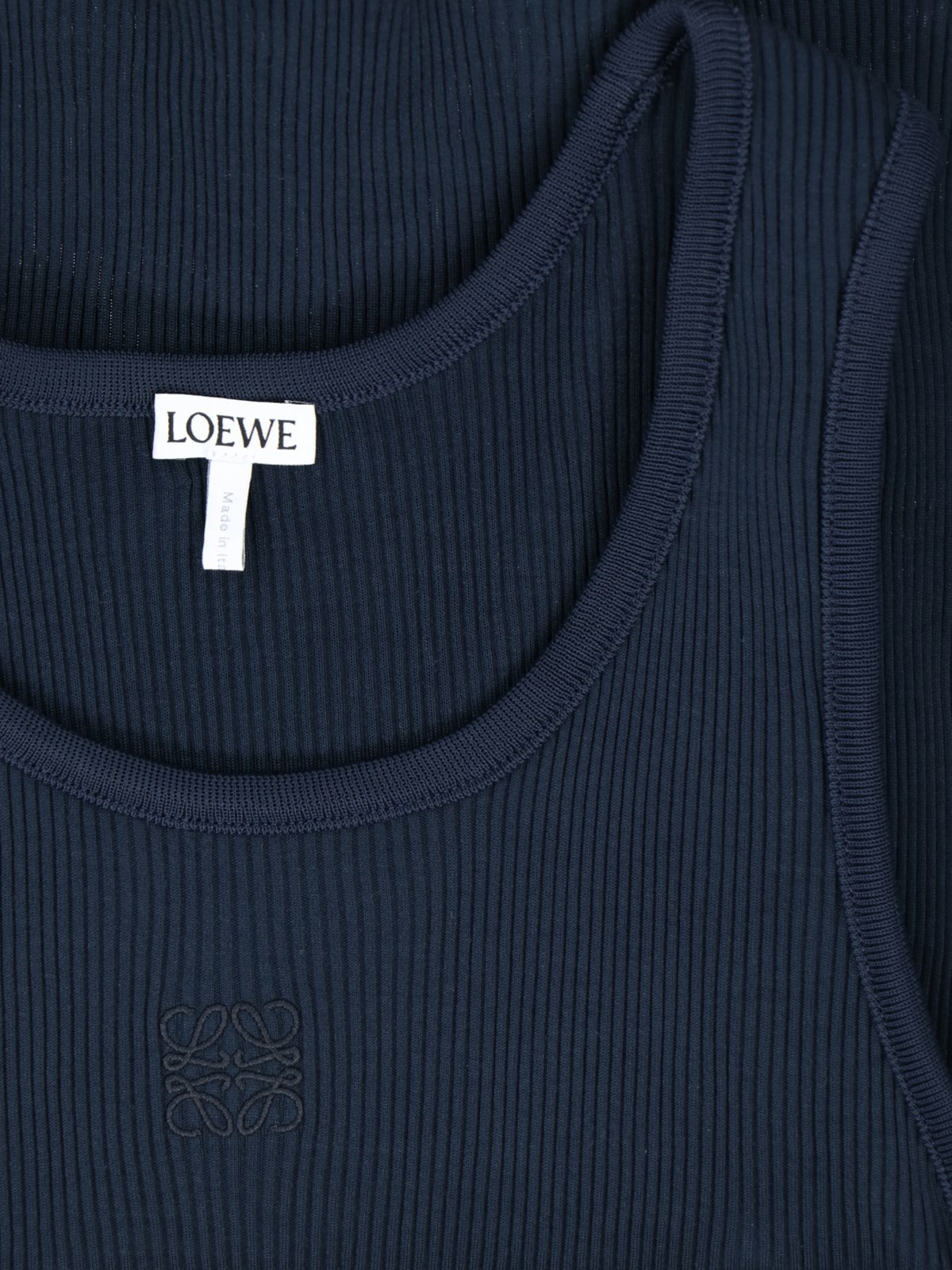 Loewe Anagram-motif Silk Top In Blue