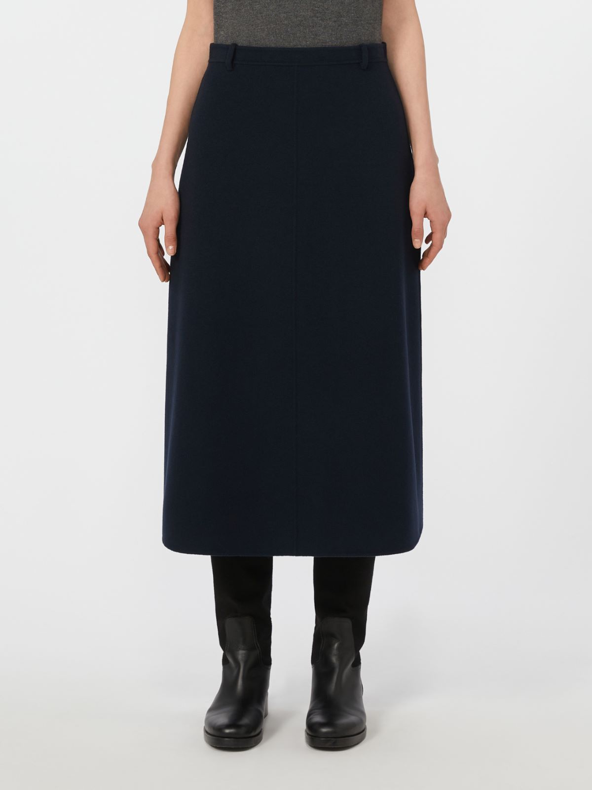 Max Mara Viscose And Wool Yarn Skirt In Blue