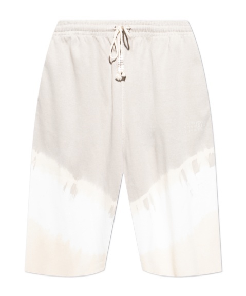 Mm6 Maison Margiela Tie-dye Track Shorts In White