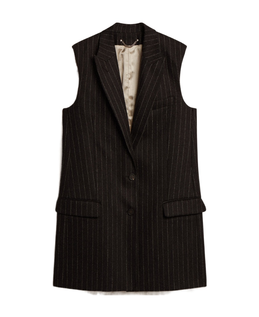 Golden Goose Stripe-pattern Peak-lapels Gilet In Gray