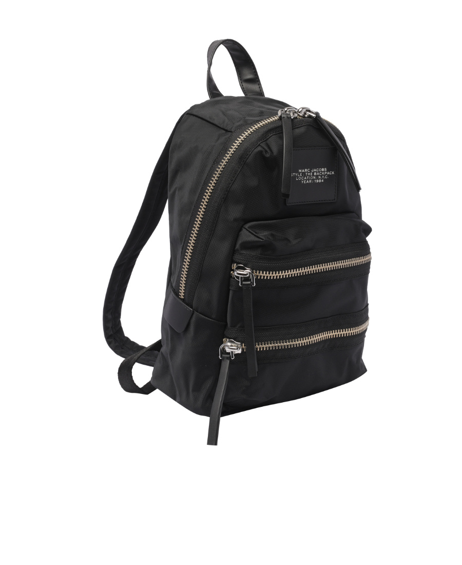 Marc Jacobs The Biker Black Nylon Medium Backpack In Black