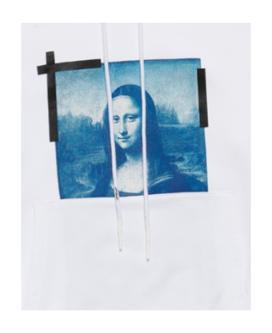 Off-white Monalisa Over Hooded Sweatshirt In White