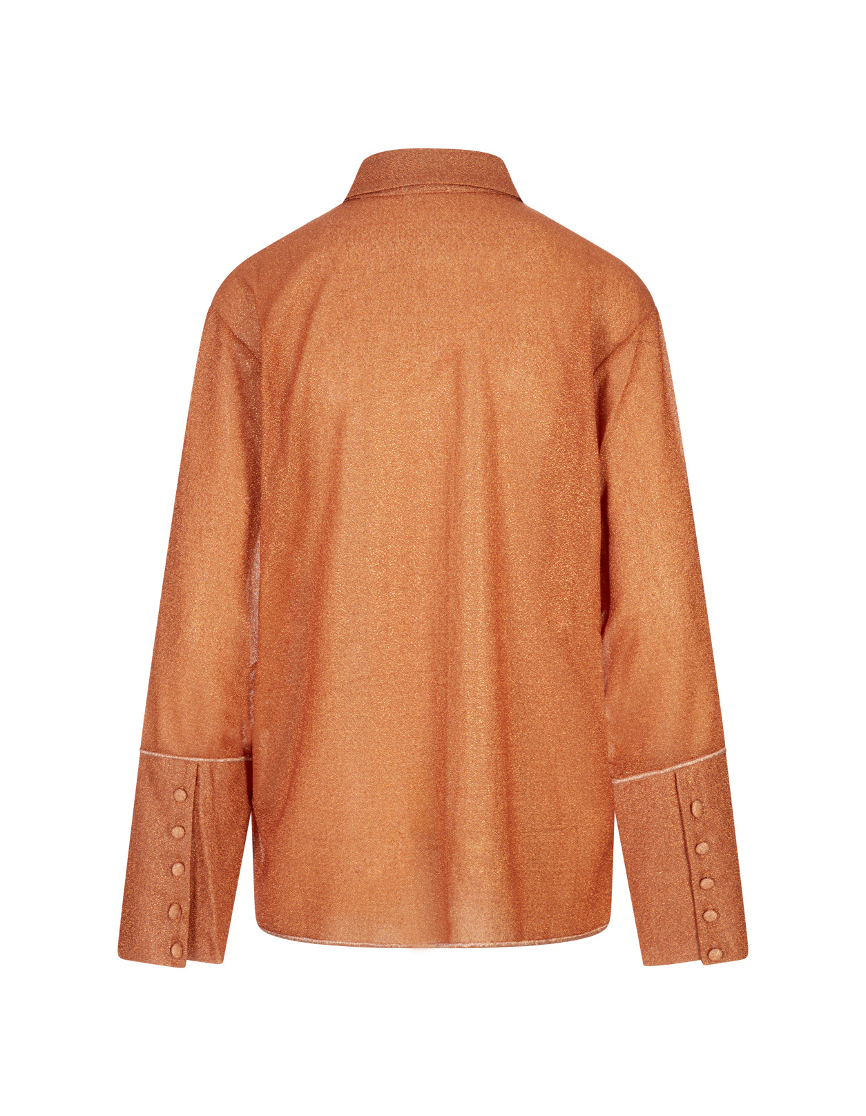 Oseree Shiny Buttoned Shirt In Brown