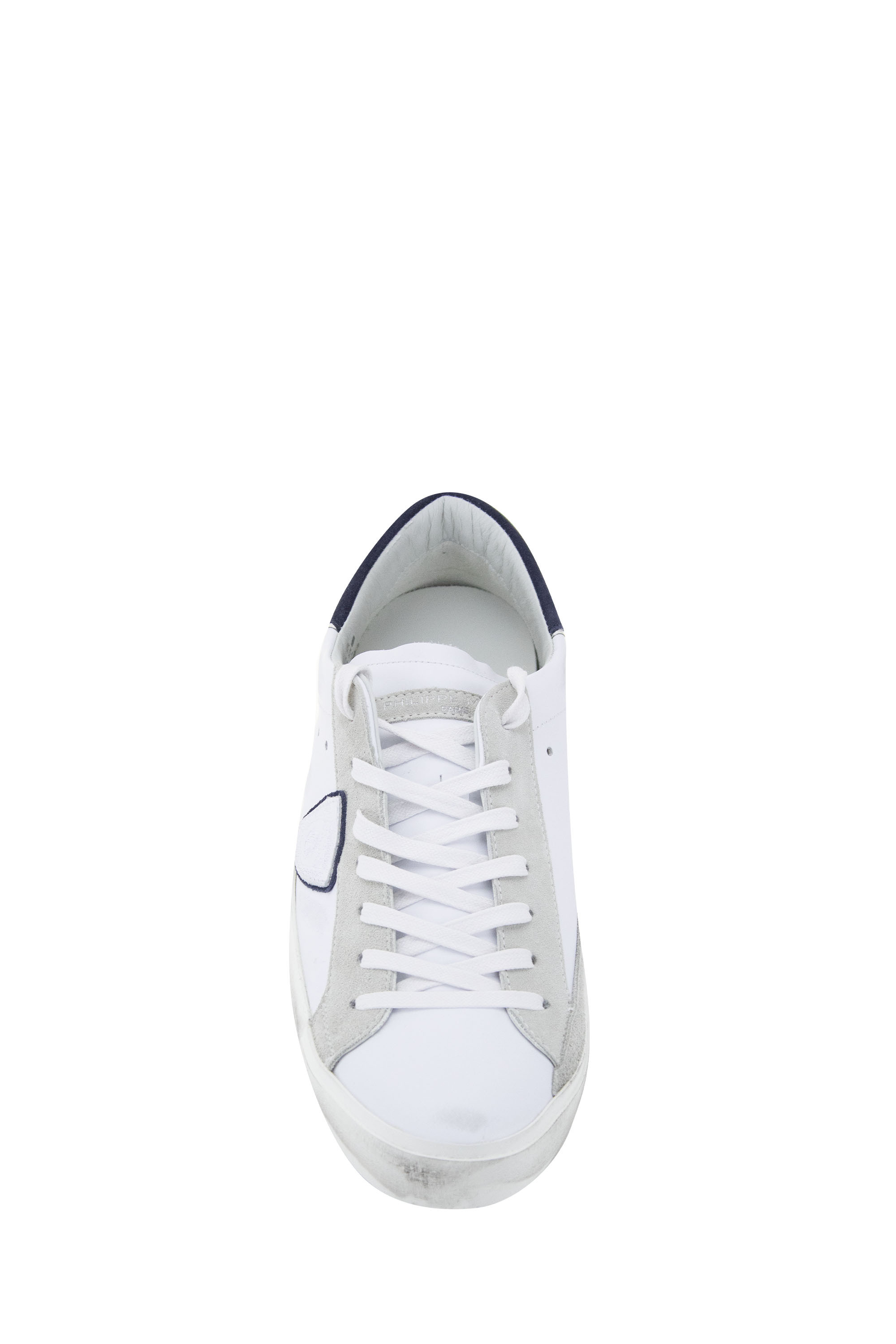 Philippe Model Parisx Sneakers In Leather With Contrasting Heel Tab In White