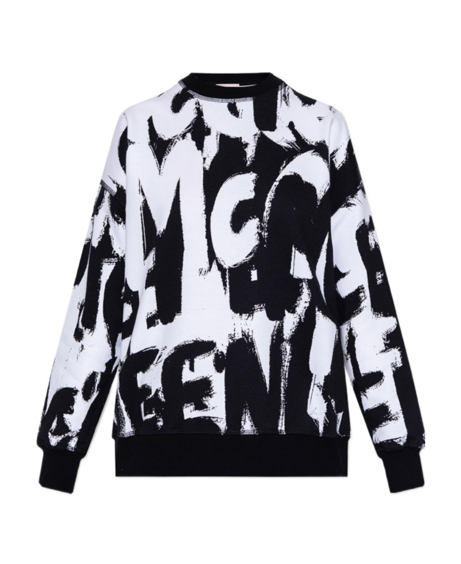 Alexander Mcqueen Graffiti Pint Sweatshirt In Black