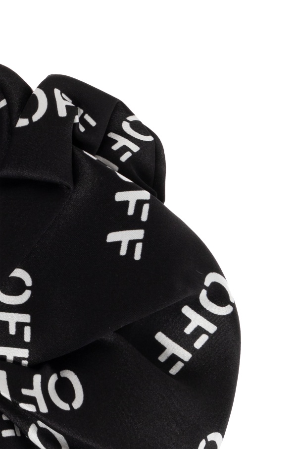 Off-white All-over Logo Patterned Scrunchie In Black