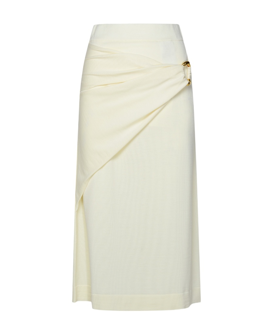Jil Sander A-line Fine-knit Midi Skirt In White