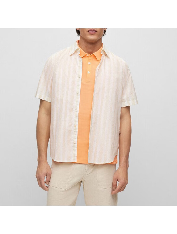 Hugo Boss Orange Series Short-sleeved Shirts In White