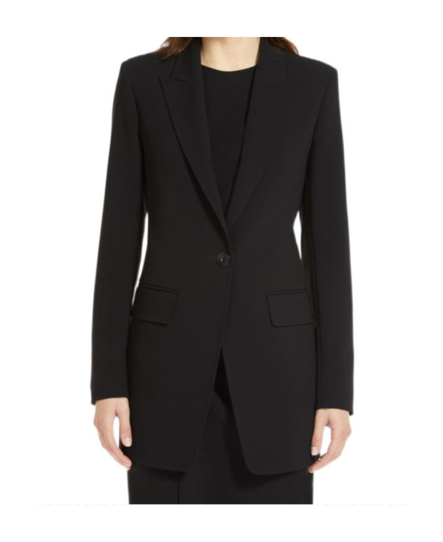 Max Mara Logo Suit Jacket In Black