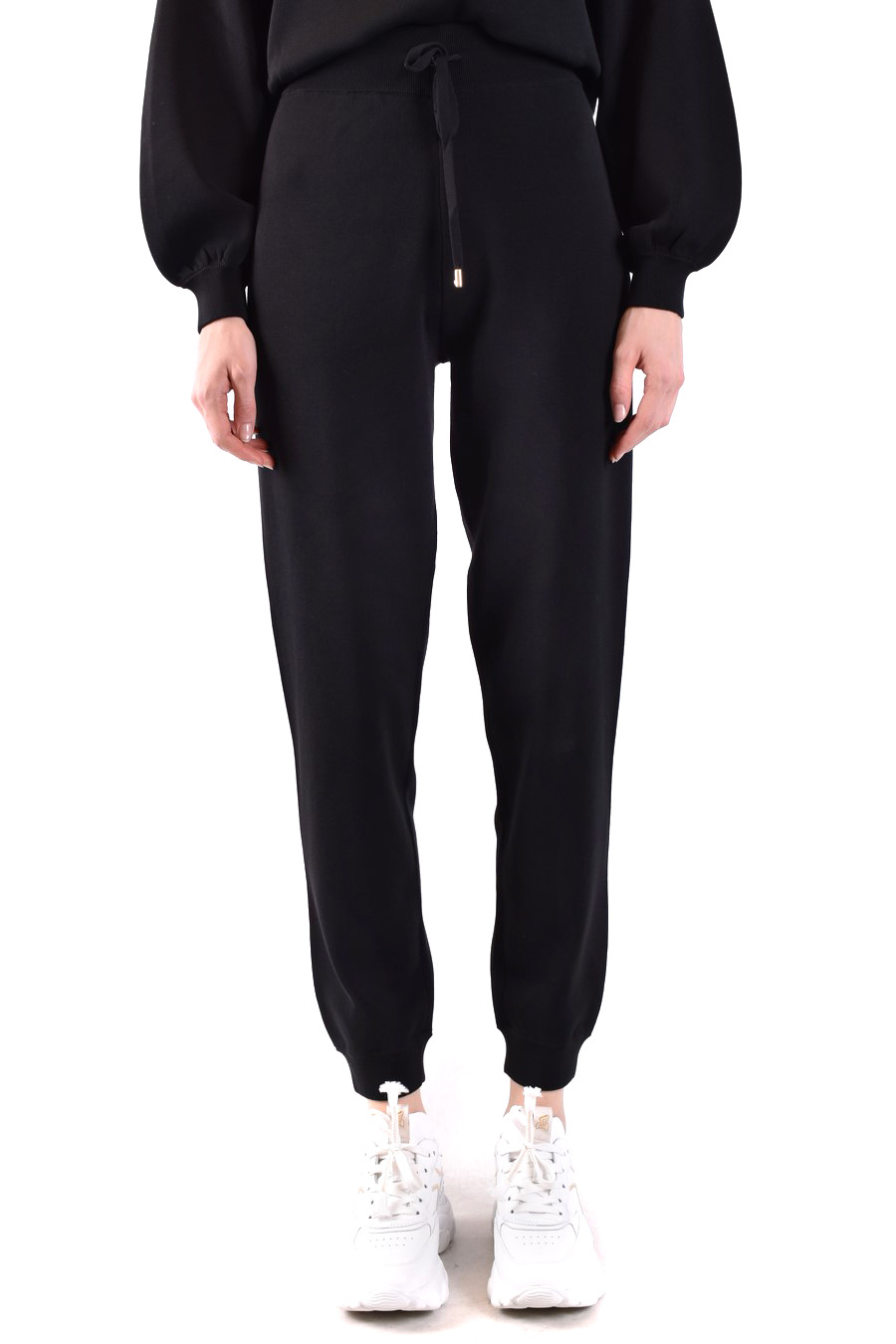 Pinko Trousers With Drawstring Waist And Elasticated Cuffs In Black