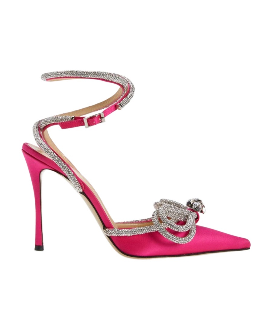 Mach&mach Double Bow 110mm Crystal-embellished Pumps In Pink