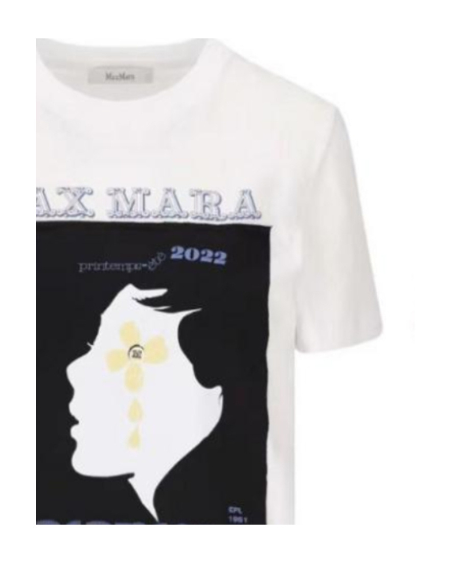 Max Mara Printed Pattern Short-sleeved T-shirt In White