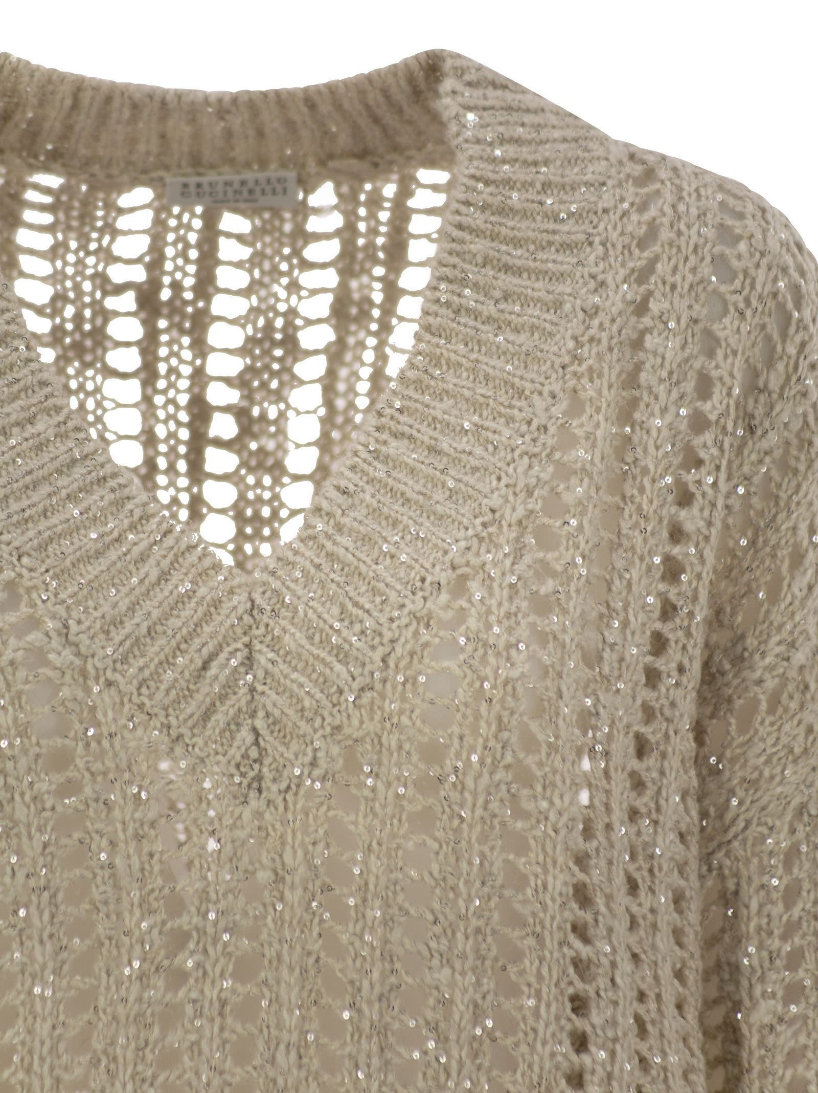 Brunello Cucinelli Long-sleeved Sweater In Nude